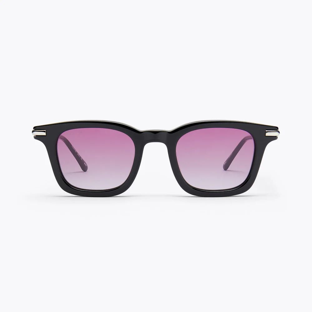 UV GLASSSES Black Square Sunglasses with Pink Gradient Lenses