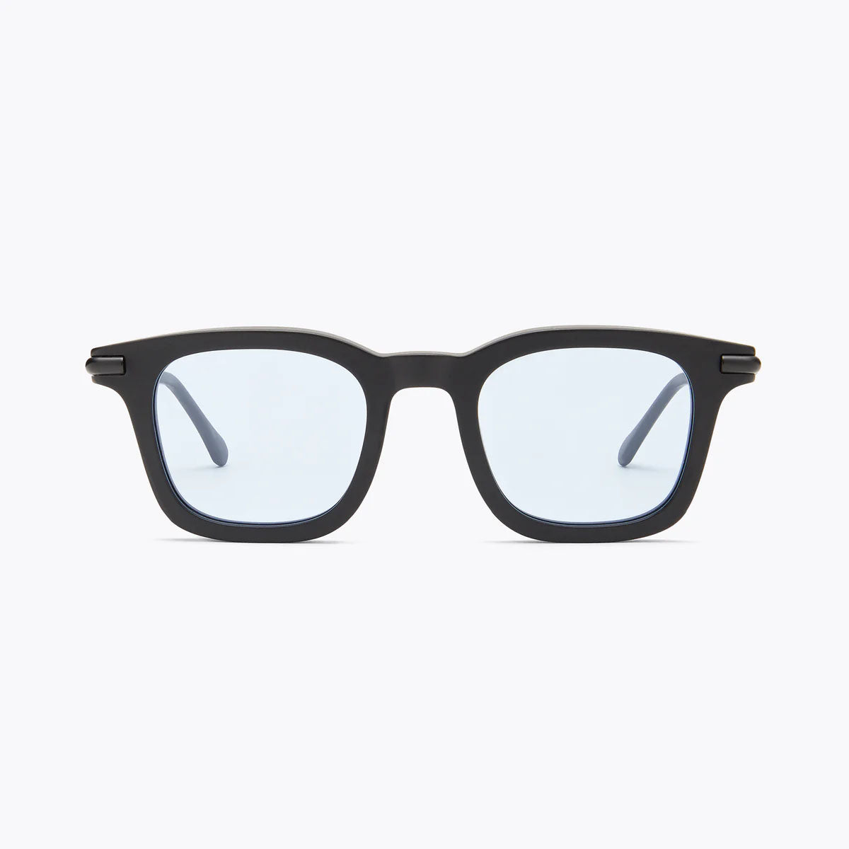 UV GLASSSES Matte Black Square Sunglasses with Blue Lenses