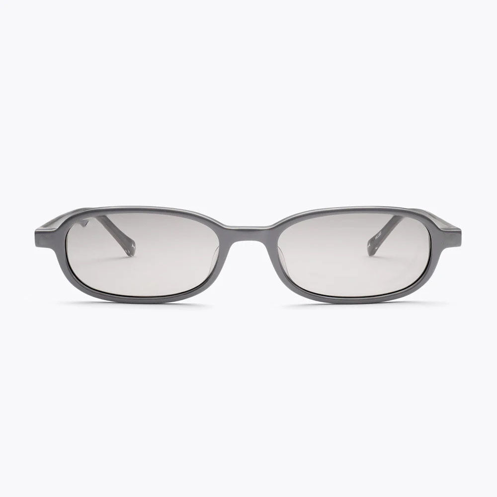 UV GLASSSES Slim Grey Oval Sunglasses
