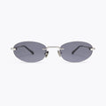 UV GLASSSES Rimless Oval Sunglasses with Silver Bridge
