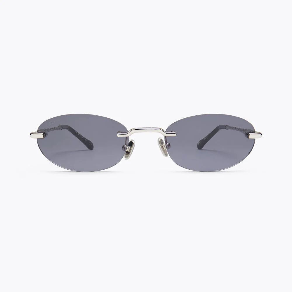 UV GLASSSES Rimless Oval Sunglasses with Silver Bridge