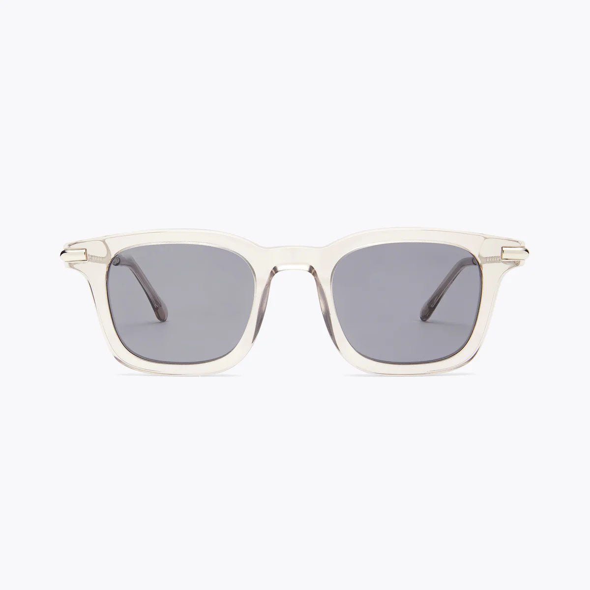 UV GLASSSES Transparent Frame Square Sunglasses with Grey Lenses